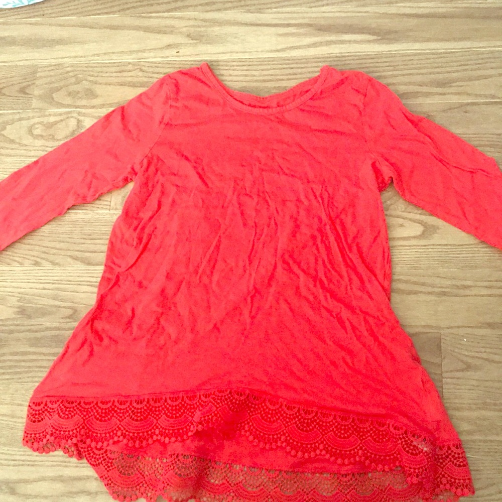 red, half sleeve top